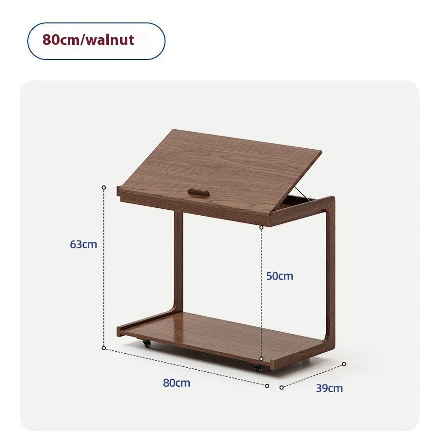 Solid Wood Side Table Living Room Home Removable Sofa Creative Mini Bedroom Bedside Multifunctional Storage